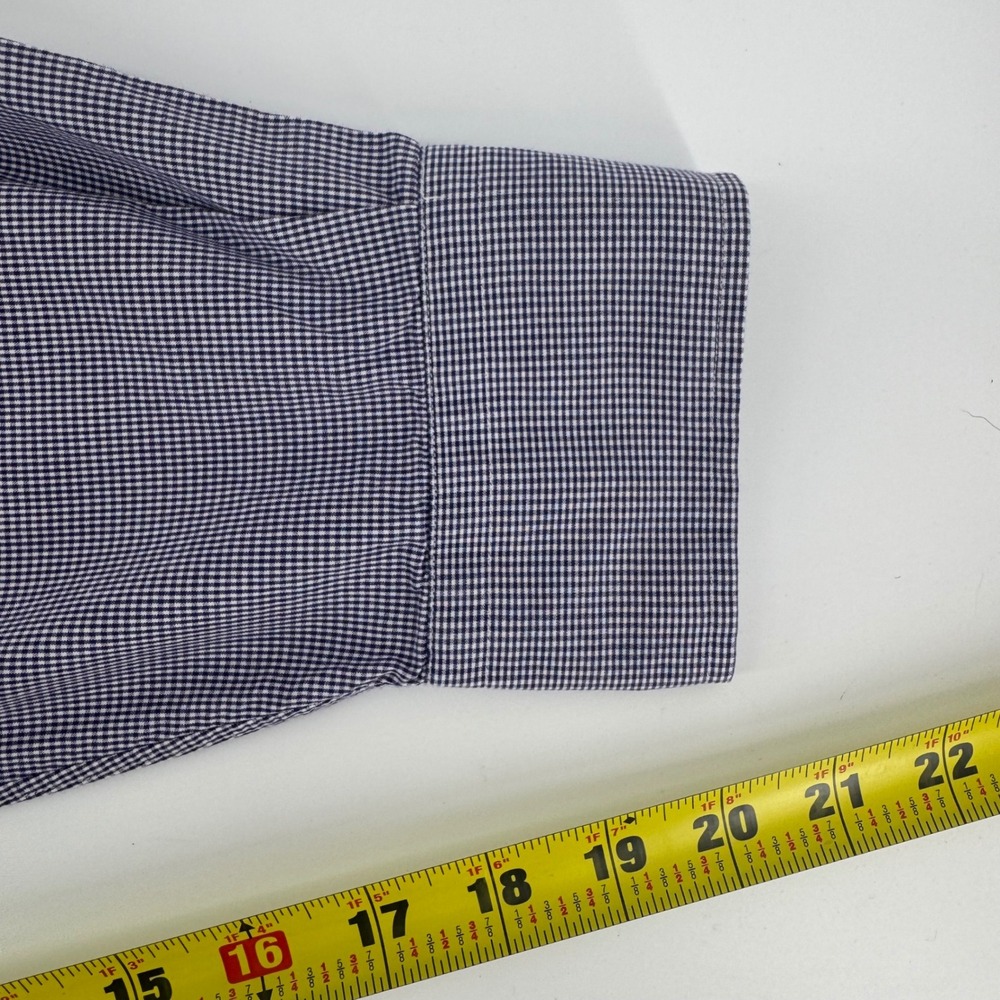 Polo Ralph Lauren Mens XL 17 Philip‎ Fit Gingham Dress Shirt Purple Cotton - Picture 6 of 8